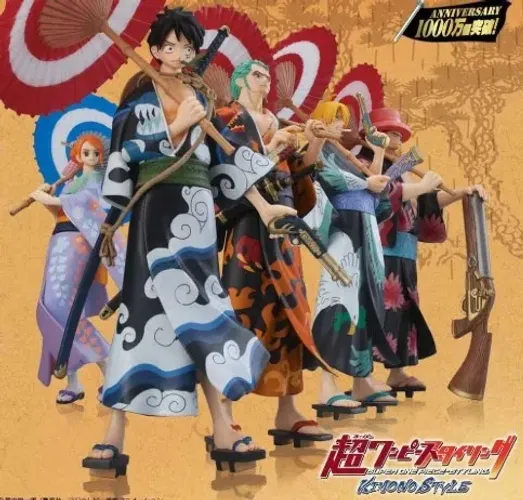 Figures One Piece Super Styling Kimono Luffy Nami Zoro Chopper Sanji Anime Original com 5