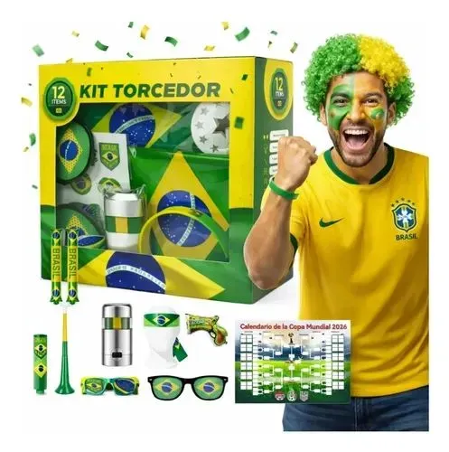 Kit torcedor Brasil ? rumo ao hexa, 12 peças , beleza brasileira,