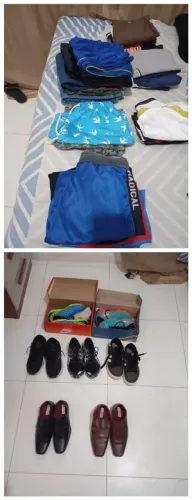 Roupas e sapato e tênis e chuteira