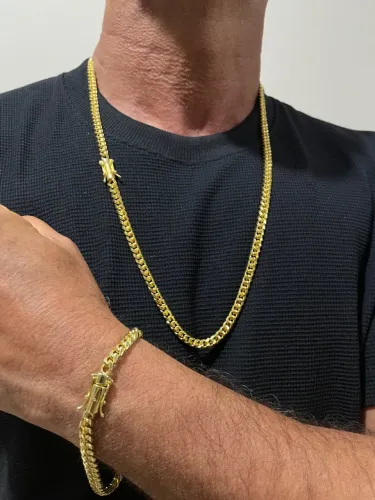 Corrente Masculina Moeda Antiga Banhada A Ouro