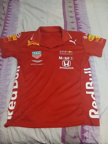 Camisa Polo Red Bull Racing Puma Vermelha Com Gola