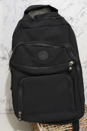 Mochila Feminina Preta Grande - Vários Compartimentos