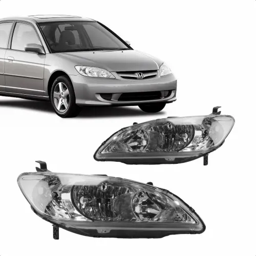 Par de Farol Honda civic 2004 até 2006 