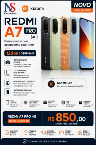 Celular Xiaomi Redmi A7 Pro Dual Sim 128GB/4G | 64GB/4G Versão Global Original Lacrado