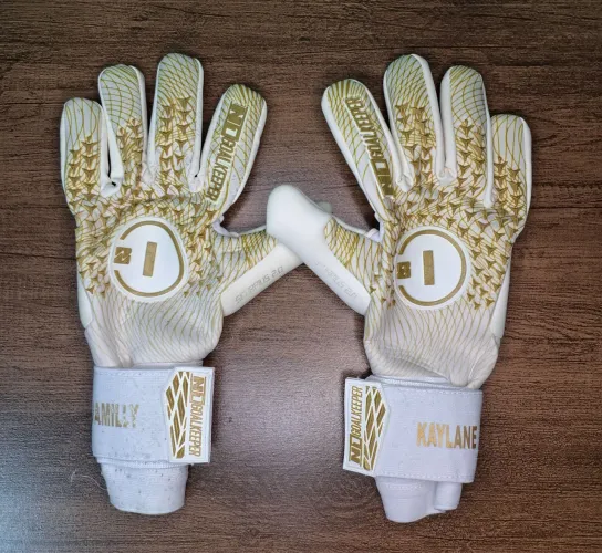 Luva de Goleiro N1 Scorpius 2.0, Branca/Dourada 9