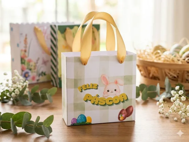 Kit mini sacolas personalizada 10 unidades kit pegue e monte