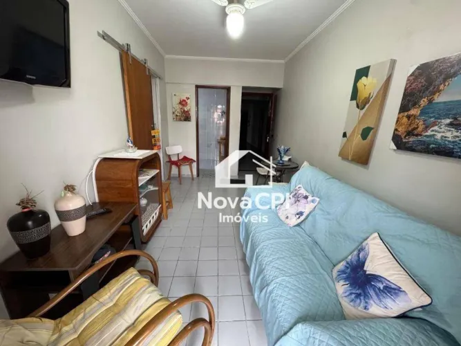 Apartamento para Locação no Canto do Forte em Praia Grande 1 Quarto com Sacada e Planejad