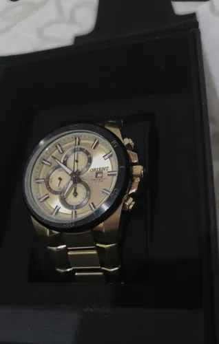 Relógio Masculino Orient Sport Dourado Cronógrafo MGSSC050 C1KX - Original