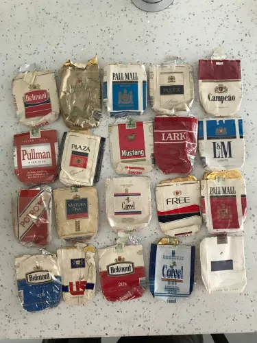 Coleção de maços e caixinhas de cigarro anos 70/80