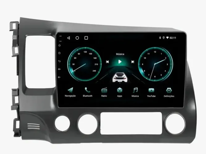 CENTRAL MULTIMÍDIA 10" ANDROID + MOLDURA COMPLETA - HONDA NEW CIVIC G9 - R$ 700