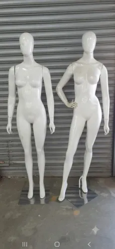 Kit 2 manequins fibra de vidro branco brilhante 