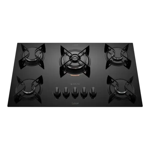 Cooktop 5 Bocas Preto Mesa De Vidro Atlas U Top - Novo