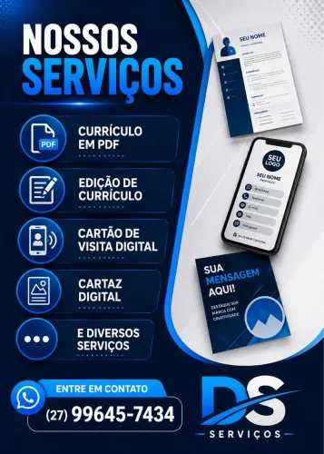 Currículo, edição de currículo, cartão de visita e muito mais.