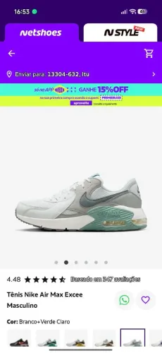 Tênis Nike excee verde e branco 40