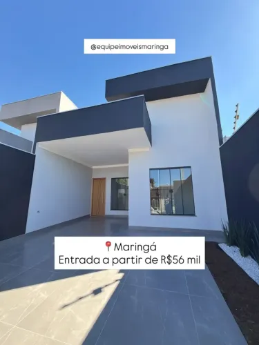 Casa à Venda em Maringá com 3 quartos, 2 banheiros e 150m², entrada partir de 56 mil, JD O