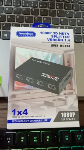 Splitter Hdmi Duplicador De Imagens 1x4 Reflete Imagem Para Até 4 Telas Copa Bar Televisão