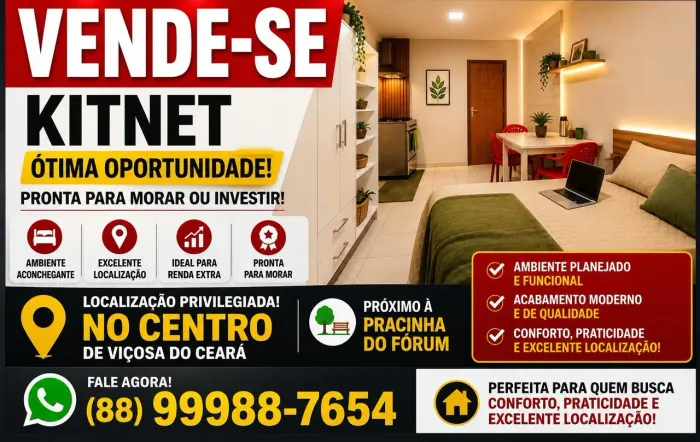 VENDA DE KITNET NO CENTRO DE VIÇOSA DO CEARÁ