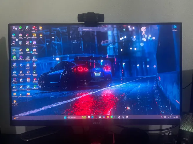 Monitor Gamer 27G2S/BK 27'' 165hz 1ms Va Ajuste de Altura Preto/Vermelho Aoc