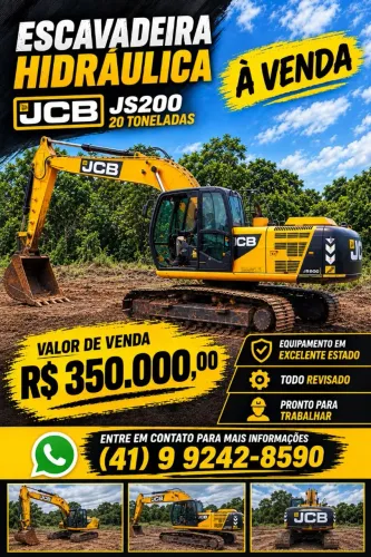 ESCAVADEIRA HIDRÁULICA JCB JS200 - 20 TONELADAS À VENDA