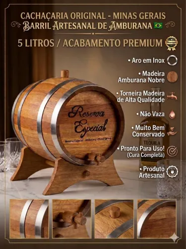 Barril de Amburana 5 Litros premium 