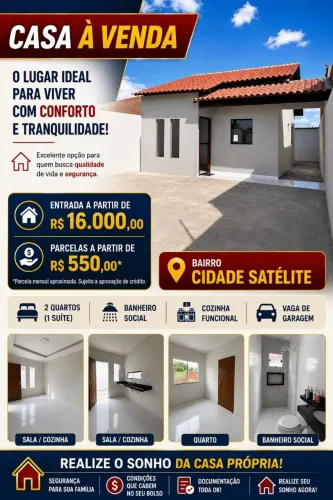 CASA A VENDA NO BAIRRO CIDADE SATÉLITE