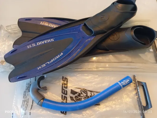 Nadadeira U.S Divers com snorkel