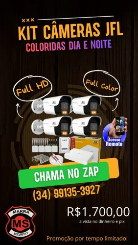 Kit Câmeras JFL Coloridas dia e noite 