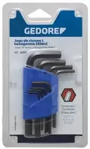 Jogo de Chave Hexagonal Allen 2MM A 10MM com Suporte 8 Peças 42-88M GEDORE