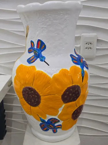 Vaso de Gesso Artesanal para enfeite- Novo 