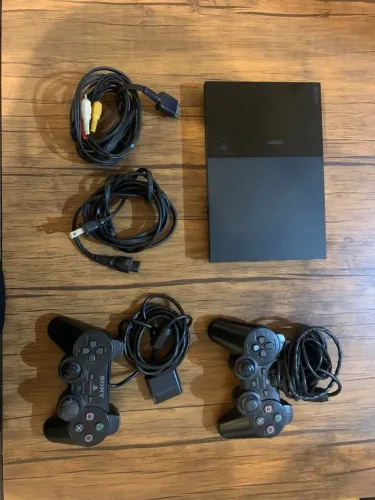 Ps2 + 2 controles + cabos