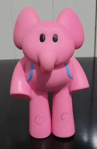 Boneco Em Vinil Elly Elefante Rosa Brinquedo Turma do Pocoyo