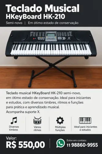 Vende-se teclado musical HKeyBoard em ótimo estado