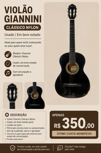 GN-15 Violão Nylon Acústico Giannini