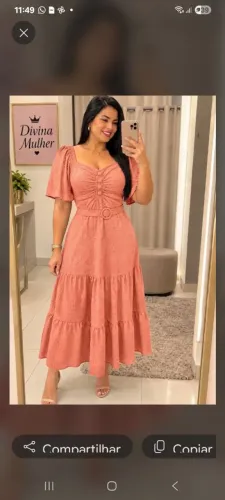 Vestido Tam.único verde e salmom