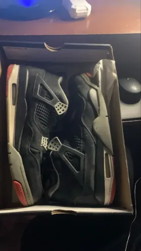 air jordan 4 retro bred reimagined preto (edição limitada camurça) (tm43)