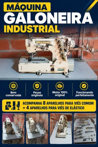 Máquina Galoneira Industrial com kit de aparelho de viés.