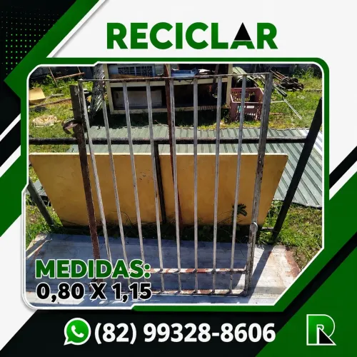 PORTÃO DE FERRO MACIÇO, 0,80 X 1,15, USADO. 