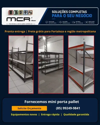Somos fornecedores de mini porta-paletes para supermercados, atacados