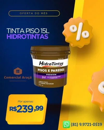 Tinta piso latão 15L hidrotintas