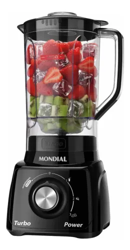 Liquidificador Turbo Power Mondial 550W - L-99 FB | Preto Cristal