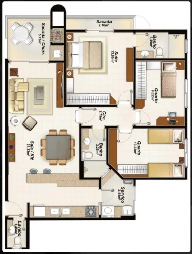 Apartamento com 100 m², 3 Quartos, destes uma Suíte, Lavabo, 2 Garagens Livres e Hobby Box