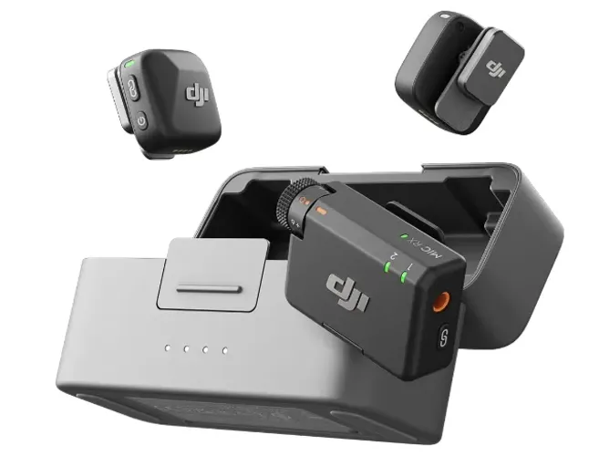Microfone Sem Fio DJI Mic Mini (2 TX Microfone + 1 RX Receptor com Case de Carregamento)