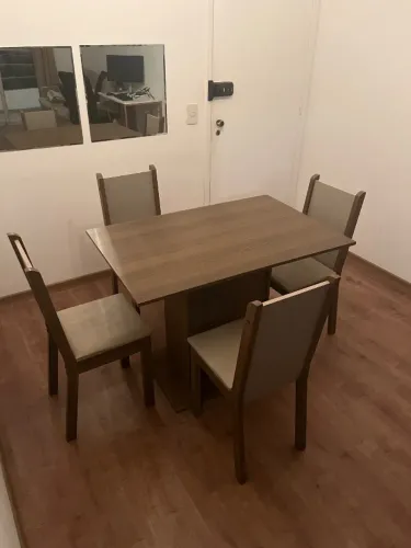 Conjunto mesa 4 cadeiras mdf