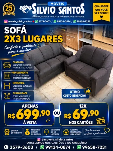 Jogo sofás 2x3 lugares combino entrega e parcelo
