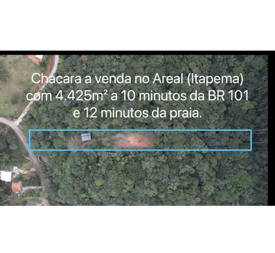 Chácara no Areal com 4.425m² (Itapema) a 10 minutos da BR 101