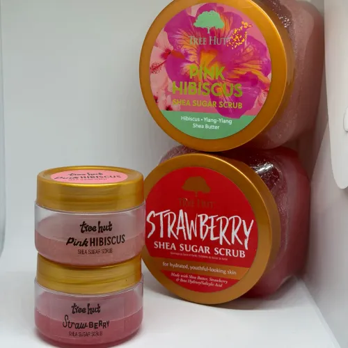 Kit Esfoliante Tree Hut Shea Sugar Scrub Fracionado 2x40g Strawberry + Pink Hibiscus