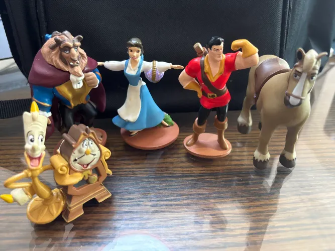 Kit Miniaturas Disney Original A Bela e A Fera - Set Figuras Colecionáveis