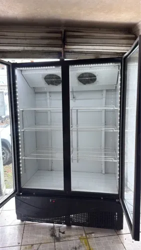 Freezer expositora vertical 2 portas metal frio auto serviço