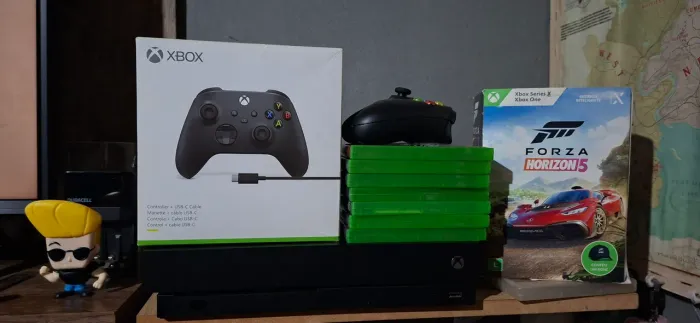 Xbox one X controle nova geração e vários jogos