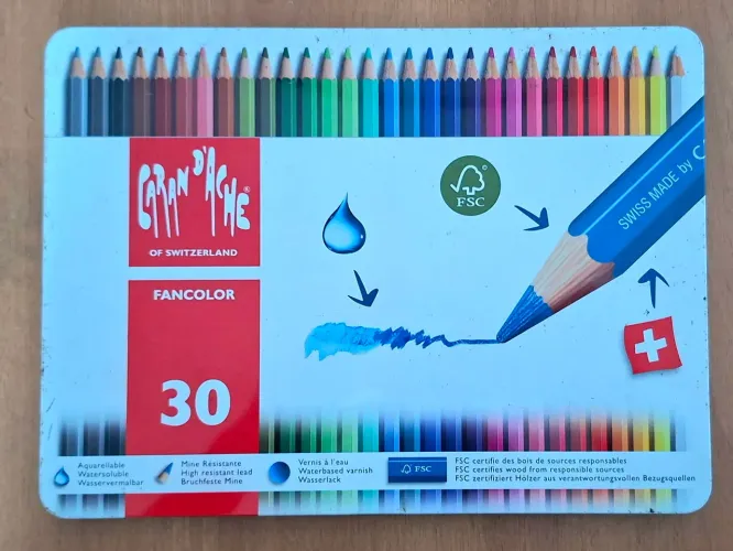 Lápis aquarelável Carand'ache 30 cores NOVO